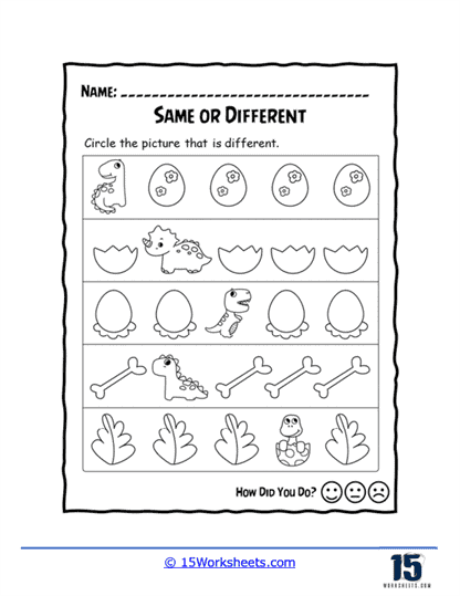Same and Different Worksheet 3 - Worksheet Digital