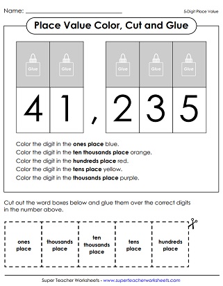 digit values super teacher worksheet