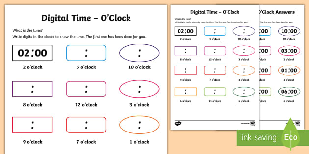 Digital Time Worksheet | Maths Resources | Twinkl Ireland