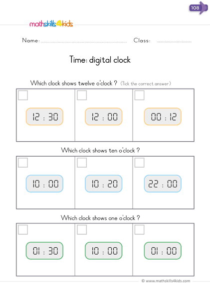 Telling time made easy: worksheets for kindergarten kids