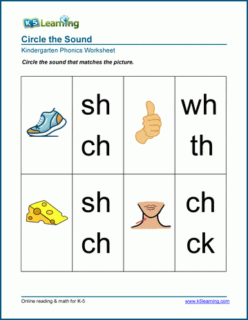 Consonant Digraphs Worksheets for Preschool and Kindergarten | Worsheets library...