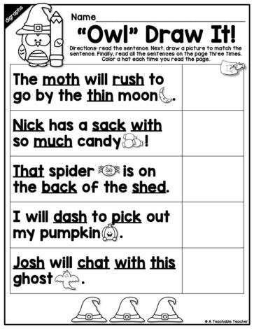 Halloween Digraphs Activities- NO PREP Phonics Worksheets - A ...