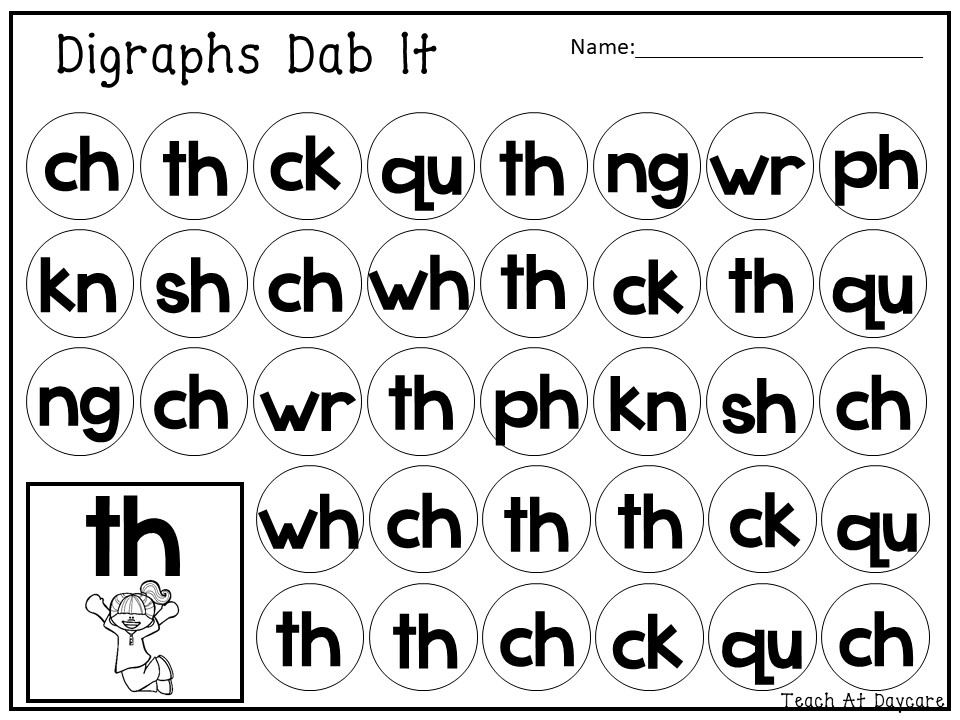 10 Printable Digraphs Dab It Worksheets