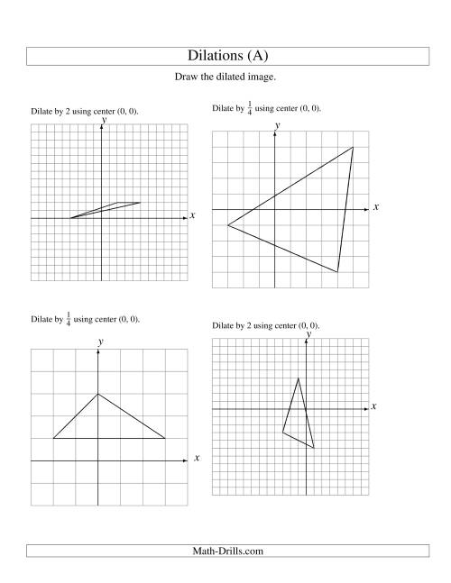 Dilations Using Center (0, 0) (A)