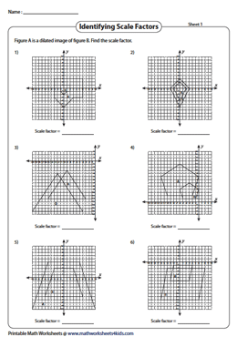 Dilation with Center at Origin | Dilation Worksheets