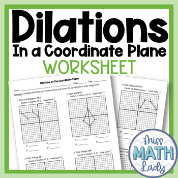 dilations on the coordinate plane worksheet