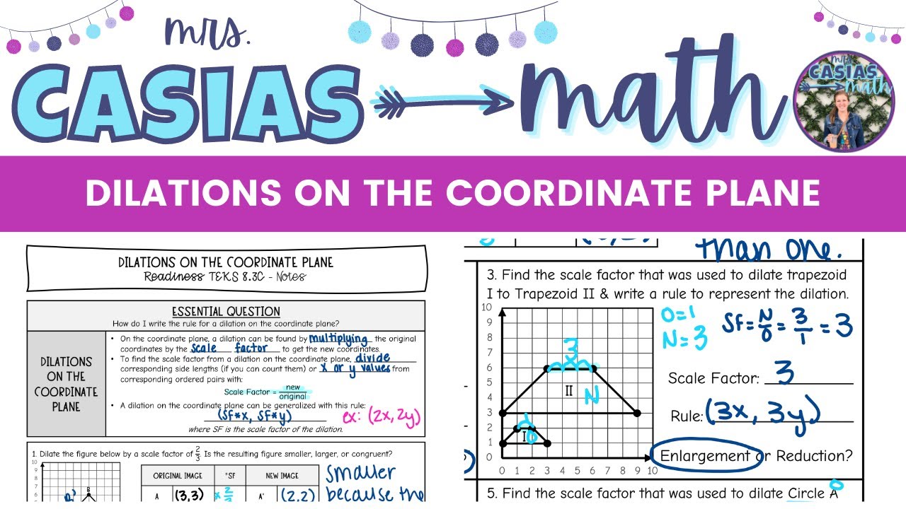 dilations on the coordinate plane worksheet