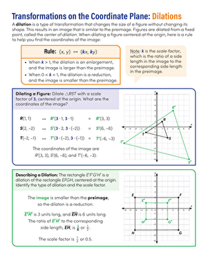 dilations translations worksheet