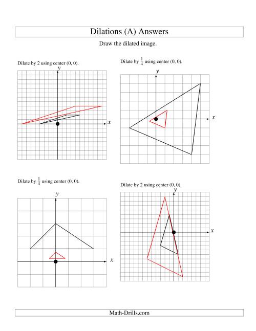 Dilations Using Center (0, 0) (A)