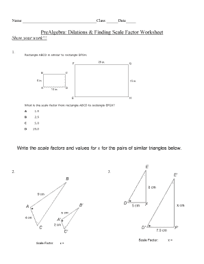 Pre Algebra Dilations Finding Scale Factor Worksheet Answers Key ...