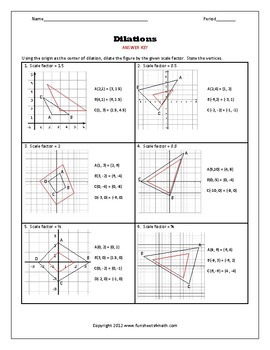 Transformations: Dilations Worksheet 2 by Funsheets4math | TPT