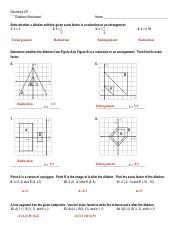 dilations worksheet with answers