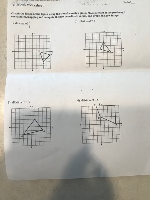 dilations worksheet with answers