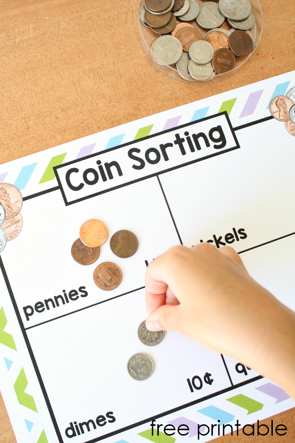 Free Coin Sorting and Matching Printables - Fantastic Fun &  Learning