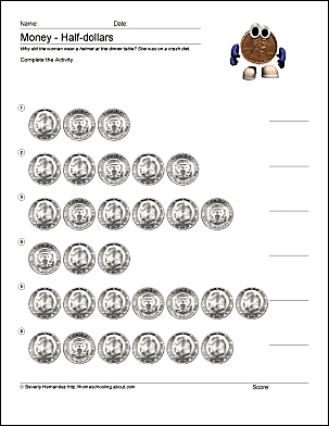 Math and Money Worksheets for Counting Coins