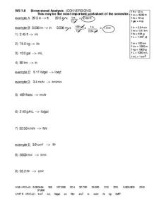 Dimensional Analysis Lesson Plans &  Worksheets Reviewed by Teachers