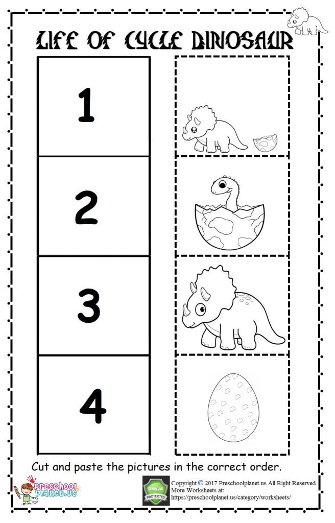 Life Of Cycle Dinosaur Worksheet - Preschoolplanet
