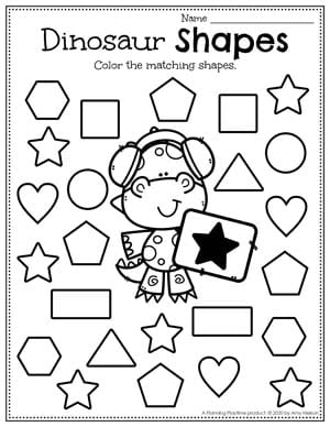 Dinosaur Worksheets for Preschool - Planning Playtime
