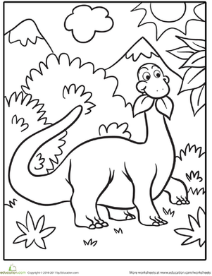 Cute Dinosaur | Worksheet 