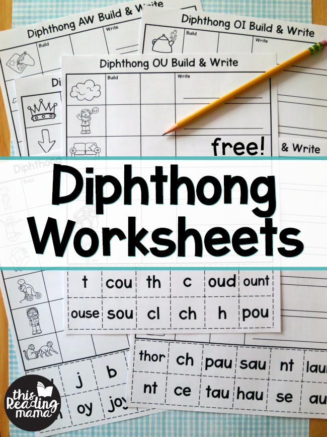 Diphthong Worksheets - Build &  Write - This Reading Mama