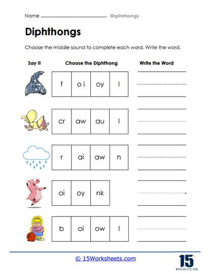 Diphthongs Worksheets - 15 Worksheets Library