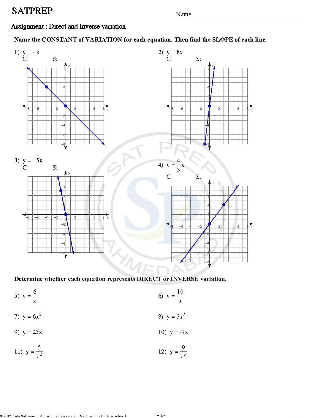 Direct or Indirect Variation is basically relation between two