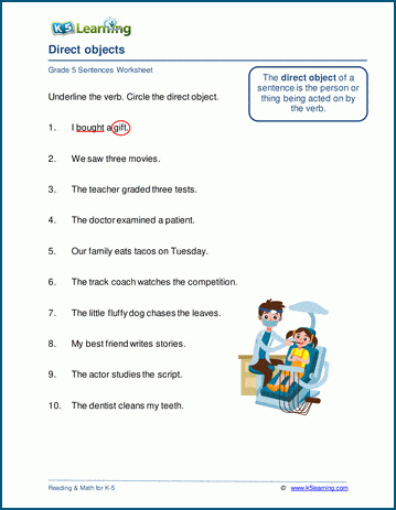 Direct objects worksheets | Worsheets library