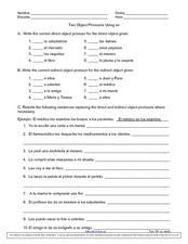 direct object pronouns spanish practice worksheet