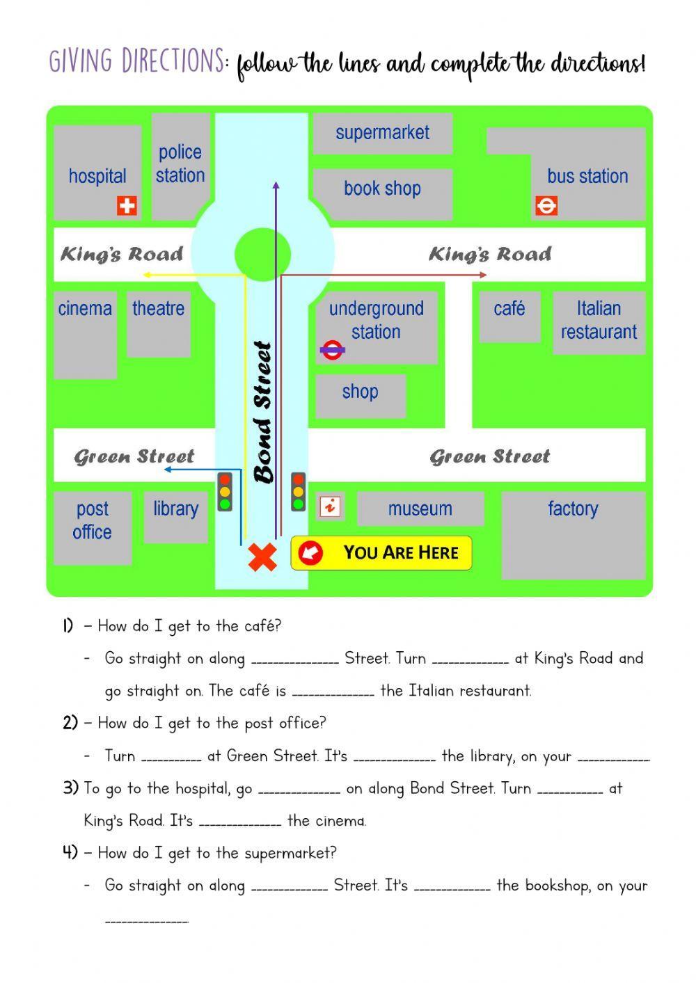 directions esl printable