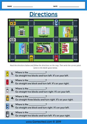 Directions Worksheets | Free Worksheets About Giving Directions ...