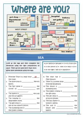 148 Giving Directions English ESL worksheets pdf &  doc