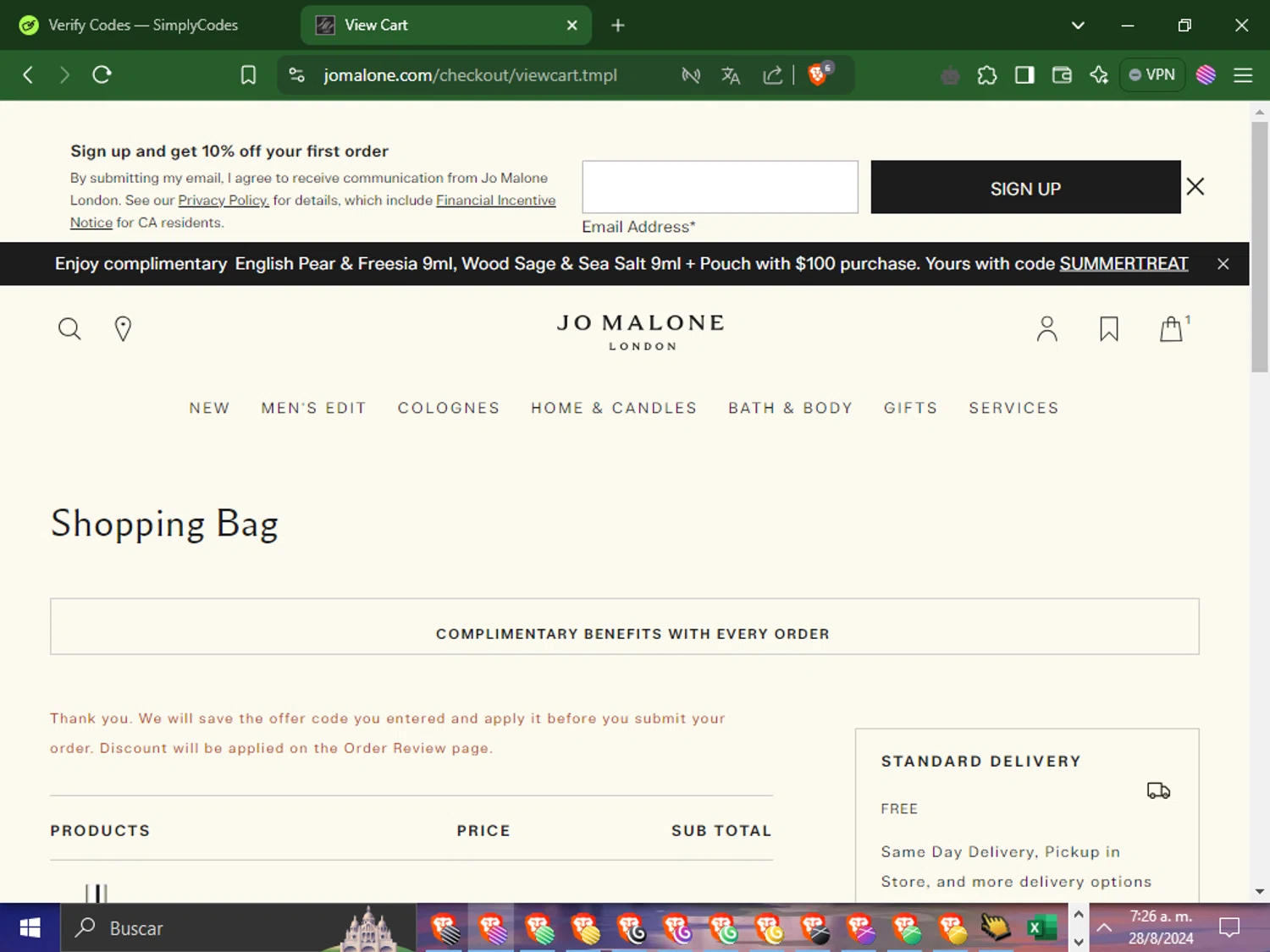 discount vouchers jo malone