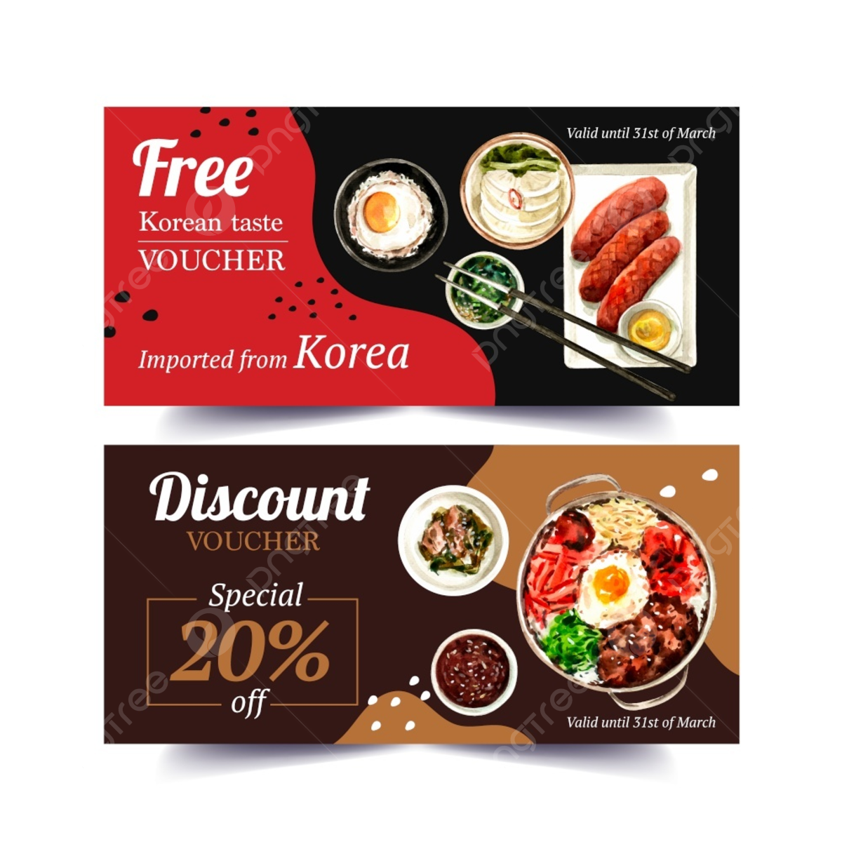 Korean Food Voucher Design With Bibimbap Template Download on Pngtree