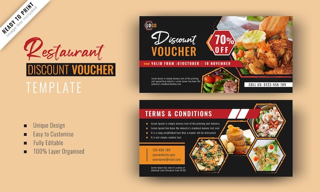 Premium Vector | Delicious Restaurant Food Menu Gift Voucher or ...
