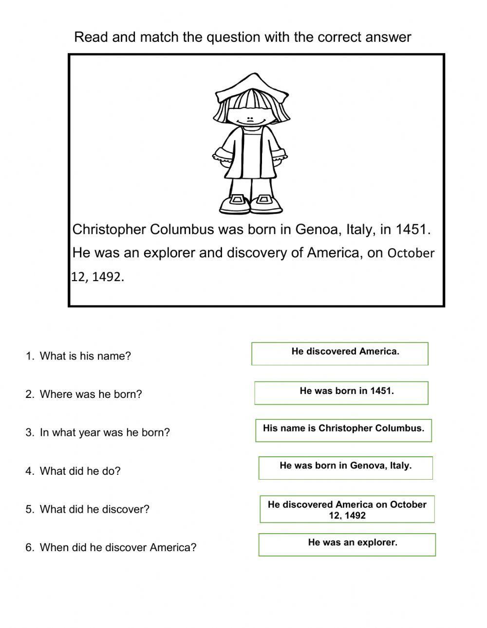 Christopher Colombus Worksheet Live Worksheets Worksheets Library