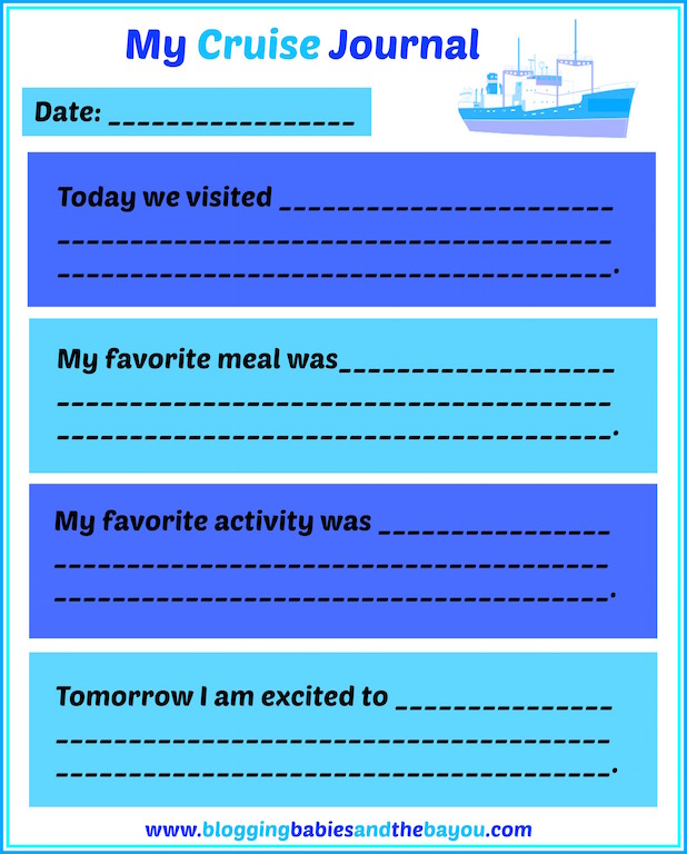 disney cruise printable journal pages