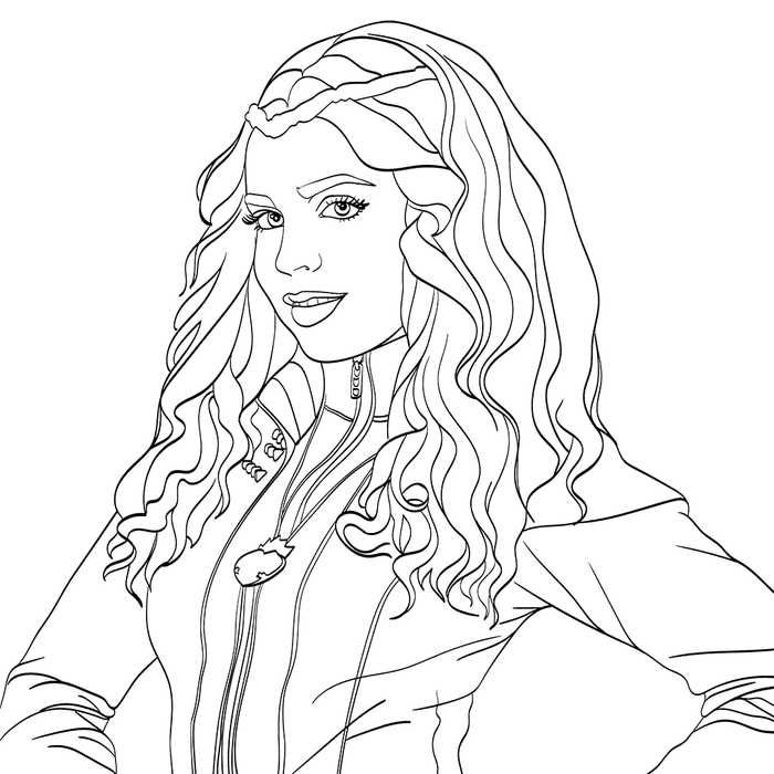 Printable Disney Descendants 2 Coloring Pages PDF - Coloringfolder.com