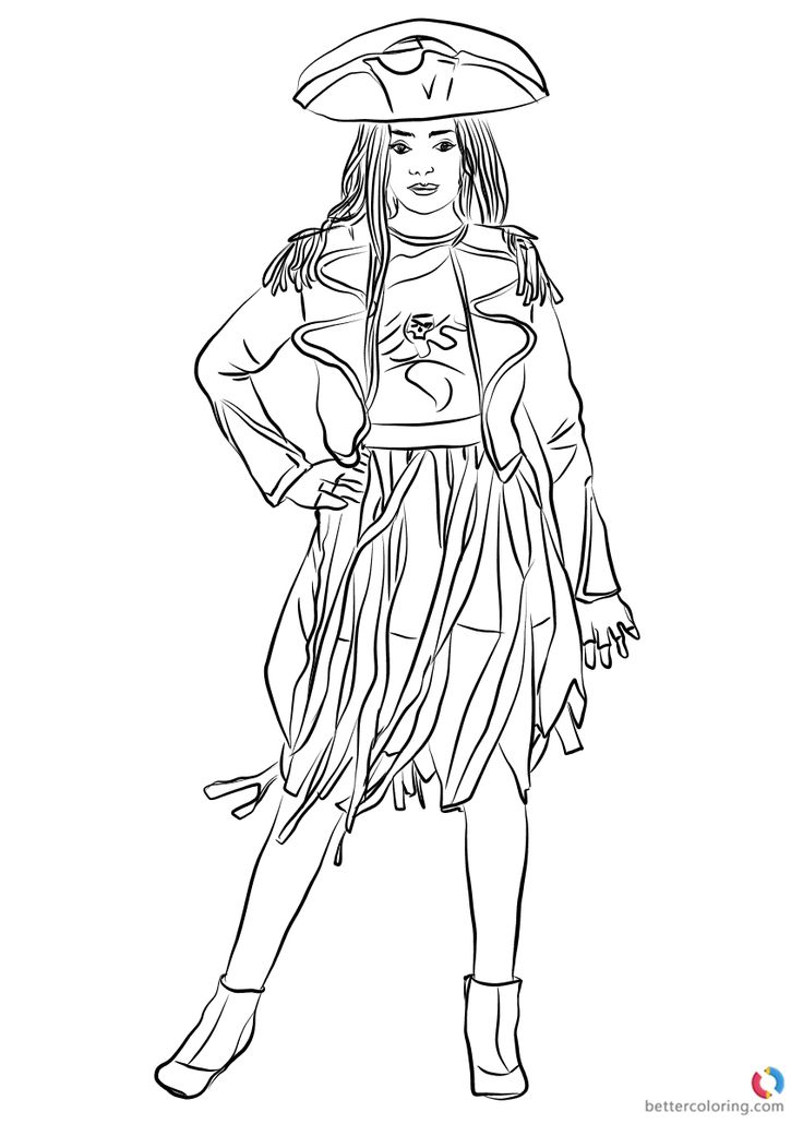 disney descendants 2 coloring pages printable