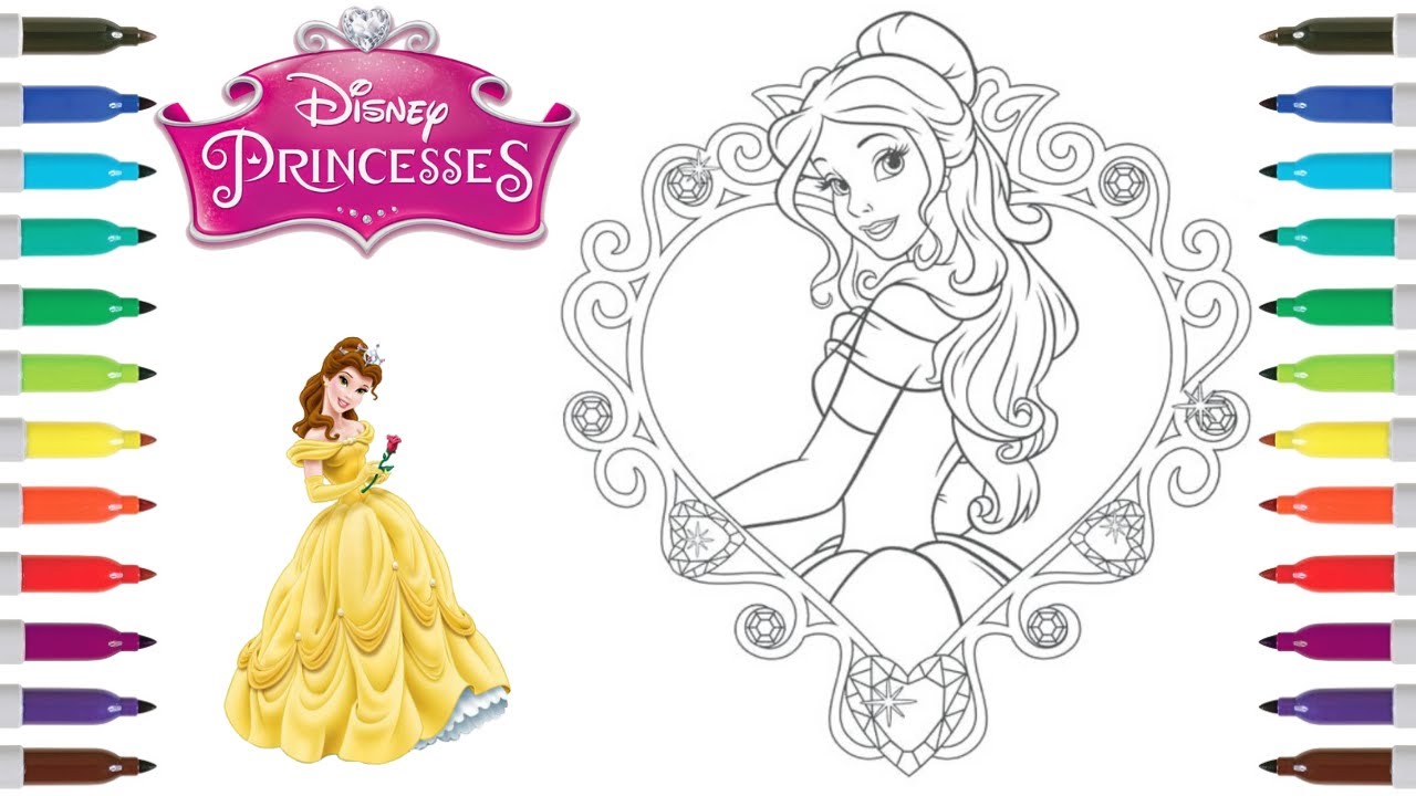 Princess Belle Coloring Pages Printable Printable Disney Princess