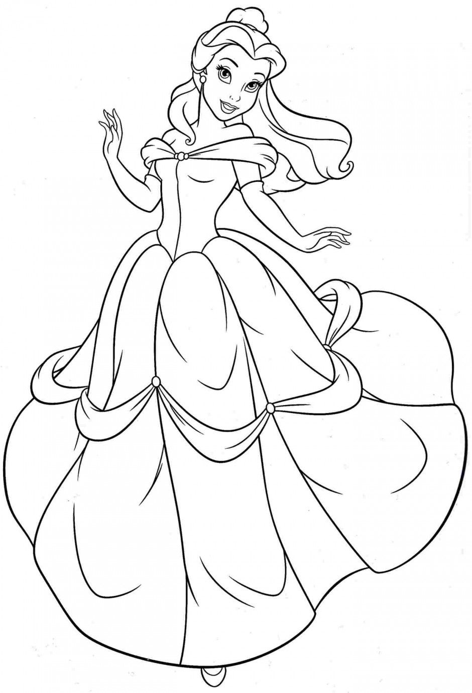 disney princess belle printable coloring pages