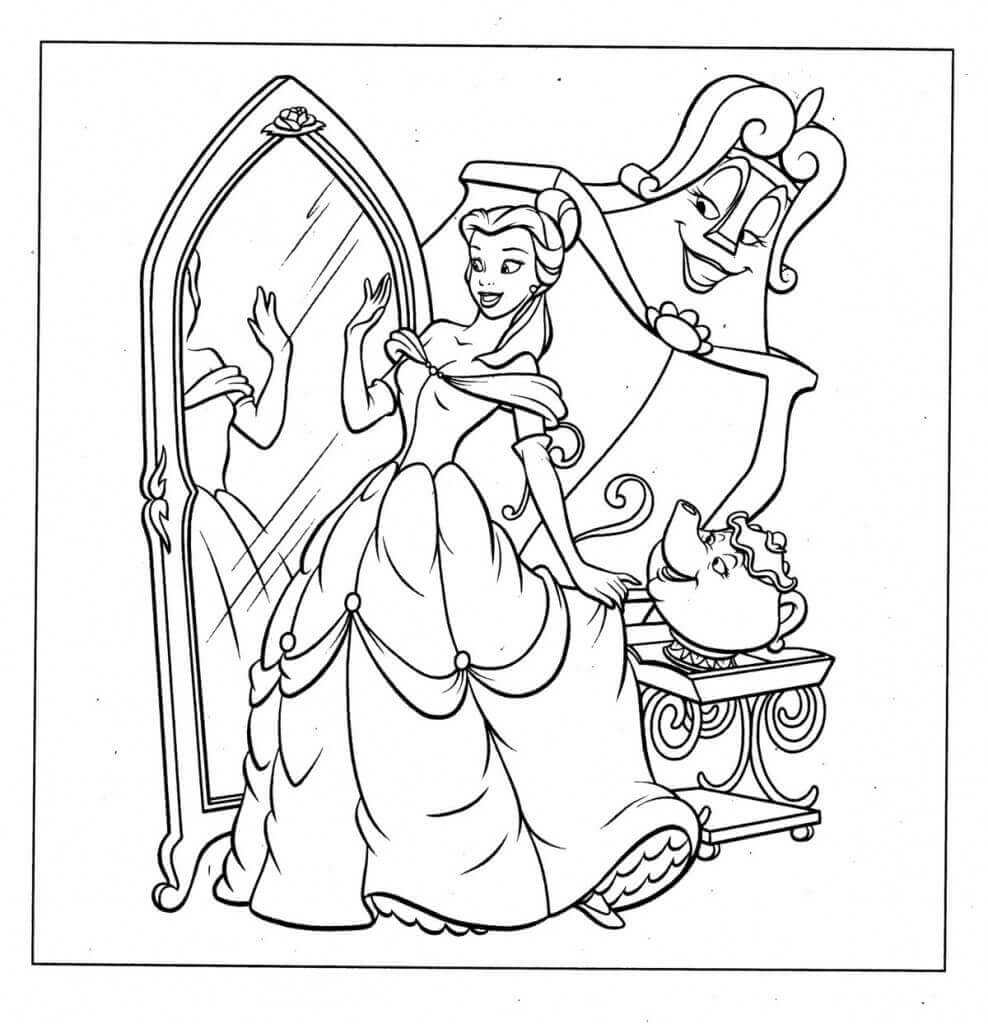disney princess belle printable coloring pages