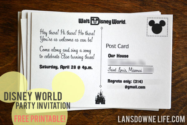 disney printable party invitations free