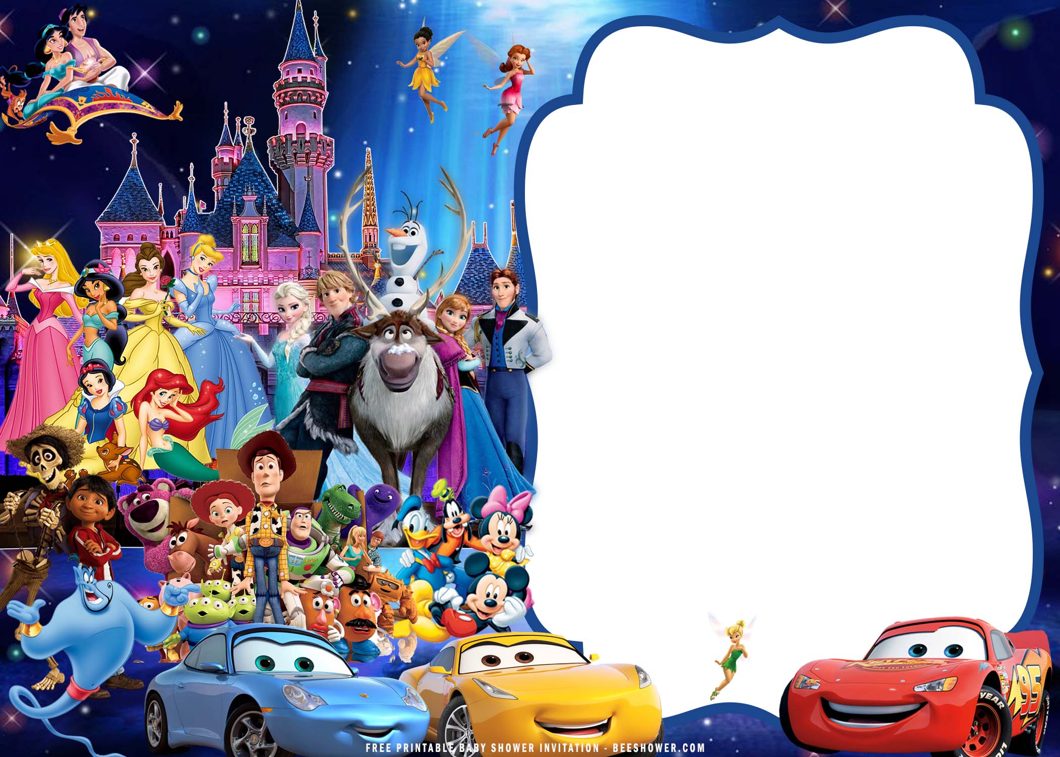 FREE Printable) - Disney Castle Invitation Templates | Beeshower