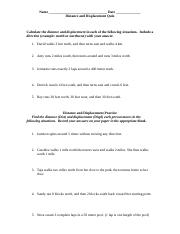 Distance and Displacement Worksheet 2 .docx - Name Date Distance ...