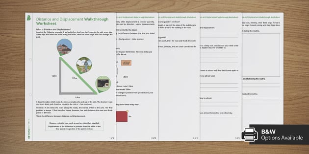 distance and displacement practice worksheet