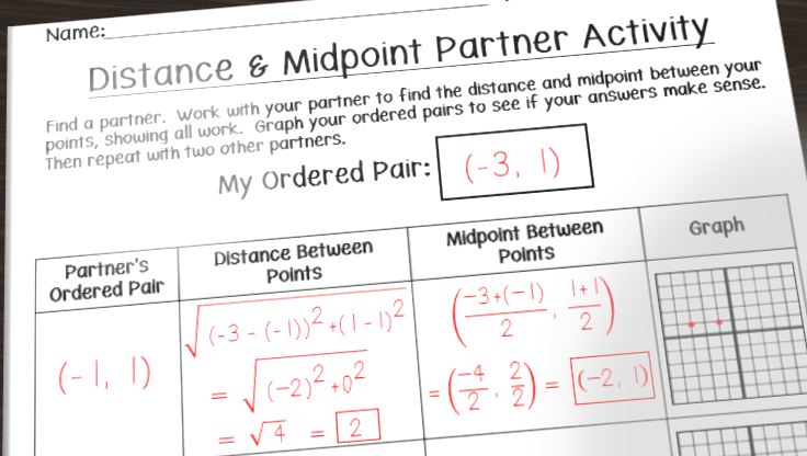 Having Fun with Distance and Midpoint - Math in the Middle