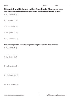 Midpoint And Distance Formula Worksheet Pdf - Fill Online ...