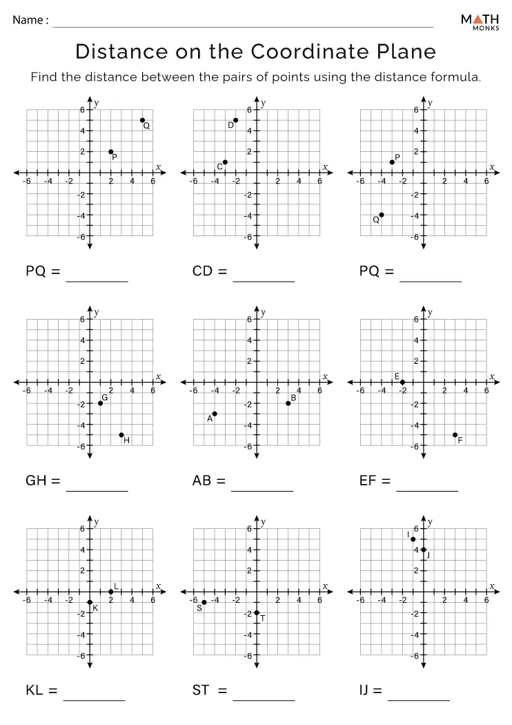 Free distance on the coordinate plane worksheet, Download Free distance ...
