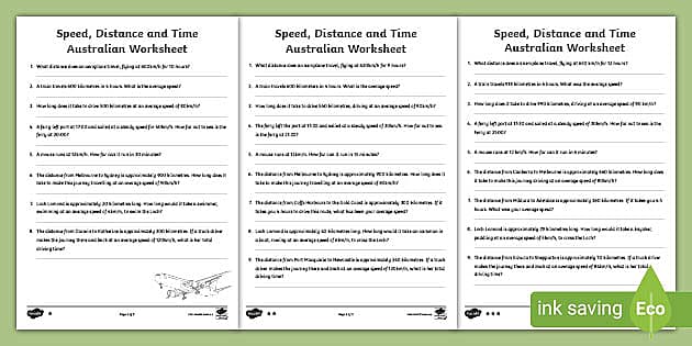 Speed, Distance and Time Exercises - Geometry | Twinkl