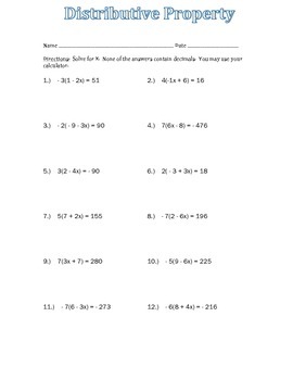 Distributive property worksheet by Curts Journey worksheets library